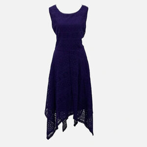 RN Studio by Ronni Nicole Sleeveless Asymmetric Hem Lace Dress in Purple Size 14